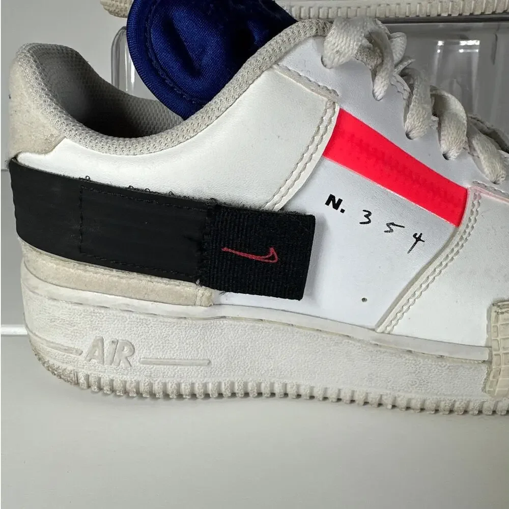 Nike Air Force 1 Low Drop Type Sneakers White Size 6Y W 7.5 M 6 Leather BQ4793